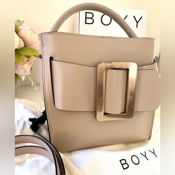 BOYY Devon 21 Tortora Gold Hardware Nude Bucket Bag Style - Picture 3 of 15